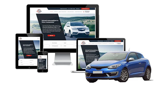 Ankaufseite mobil – Autoankauf Verden (Aller) mit rotem PKW